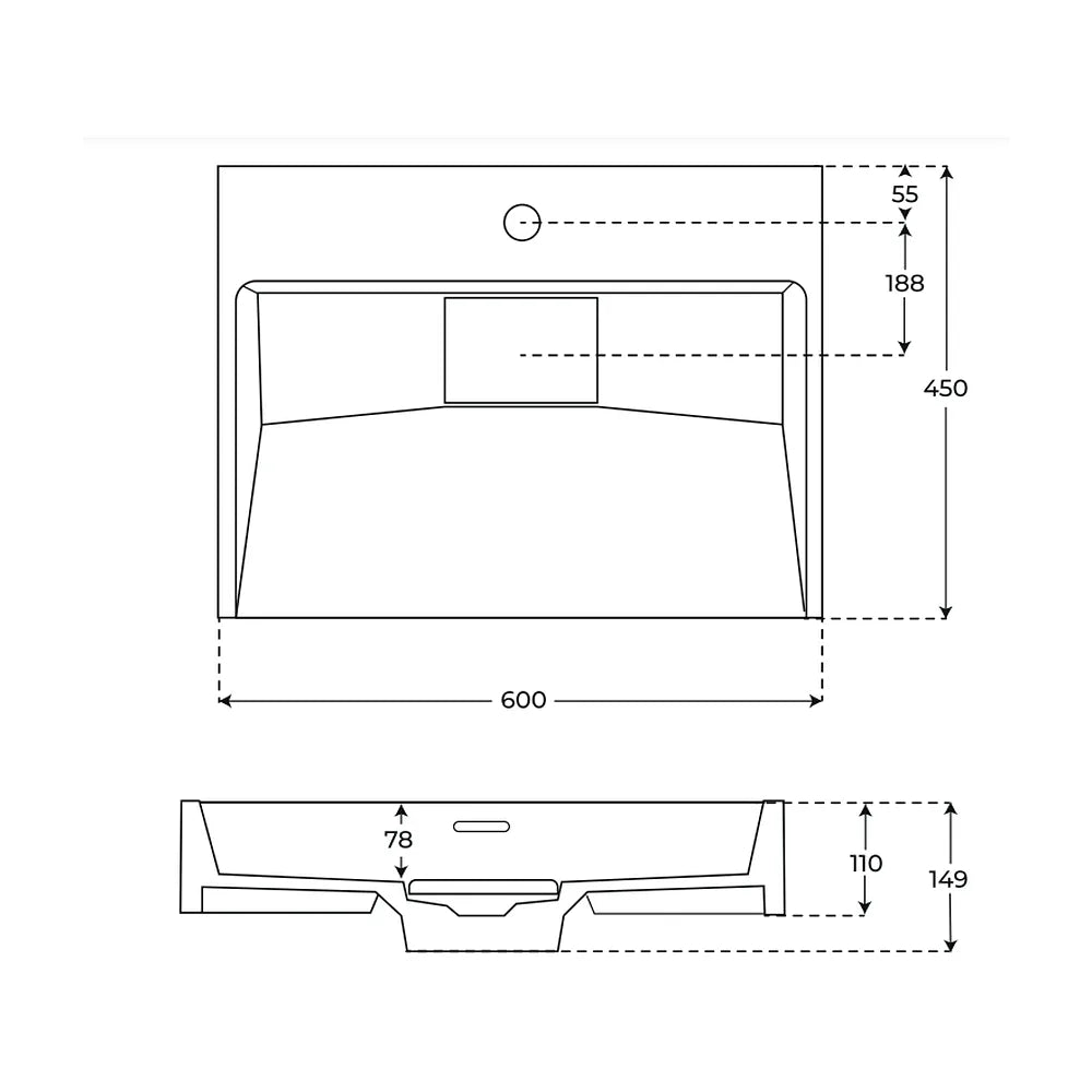 Lavabo Suspendido Marley Fossil Natura Blanco Mate - Vista 2