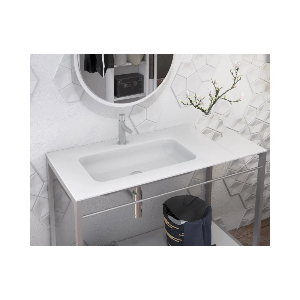 Lavabo de Baño Gara Fossil Natura Blanco Mate - Vista 1