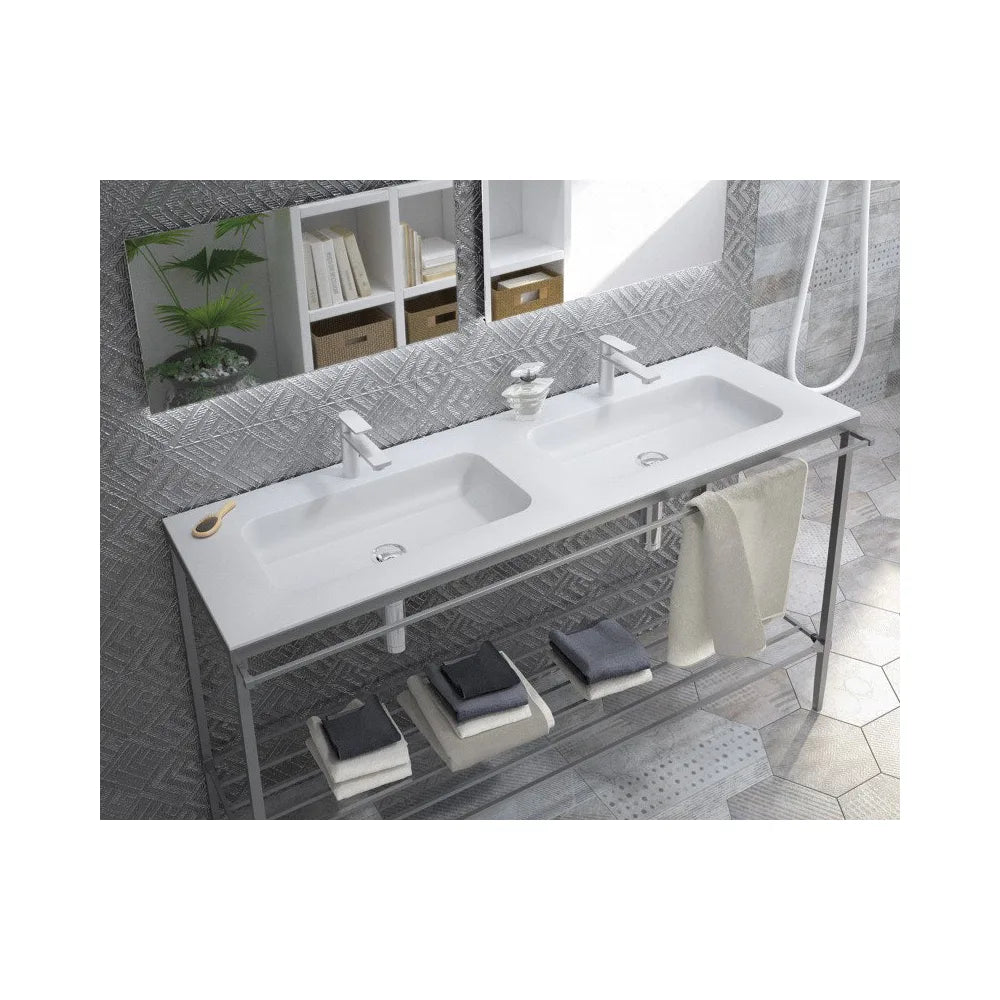 Lavabo de Baño Gara Fossil Natura Blanco Mate - Vista 1