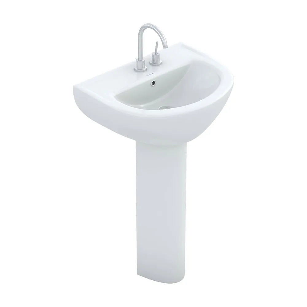 Lavabo con Pedestal Marsella Fossil Natura Blanco Brillo - Vista 1