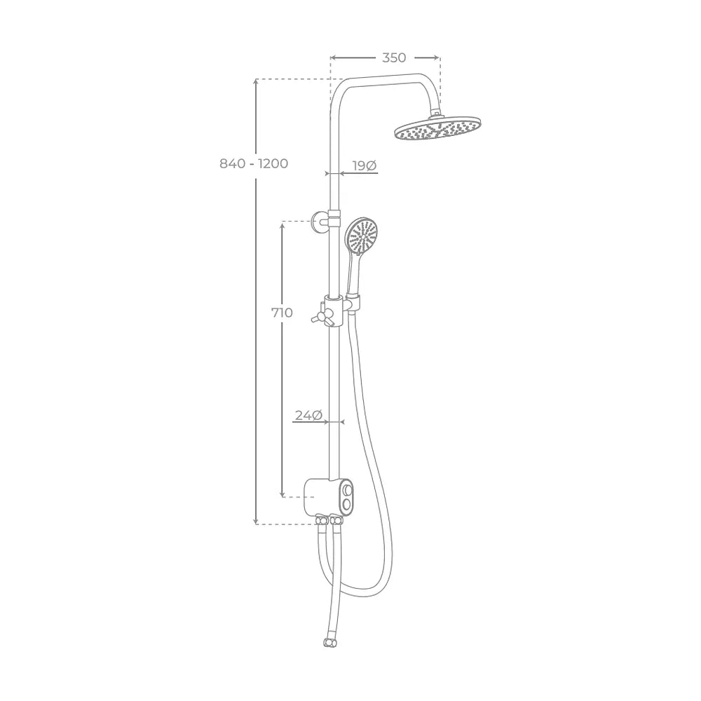 Columna de Ducha Monomando Design Fossil Natura Cromado Brillo - Vista 3