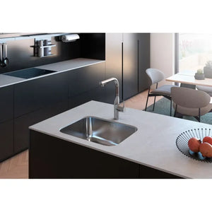 ROCA LISBOA A870M10400 Fregadero para bajo encimera hecho en acero inoxidable de 43 cm con diseño de una cubeta - MerkiMarket