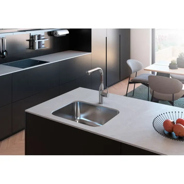 ROCA LISBOA A870M10400 Fregadero para bajo encimera hecho en acero inoxidable de 43 cm con diseño de una cubeta - MerkiMarket
