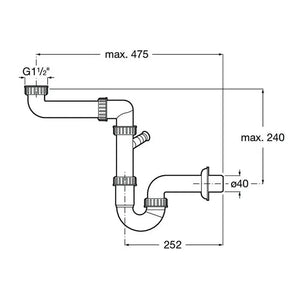 ROCA LISBOA A870M10400 Fregadero para bajo encimera hecho en acero inoxidable de 43 cm con diseño de una cubeta - MerkiMarket