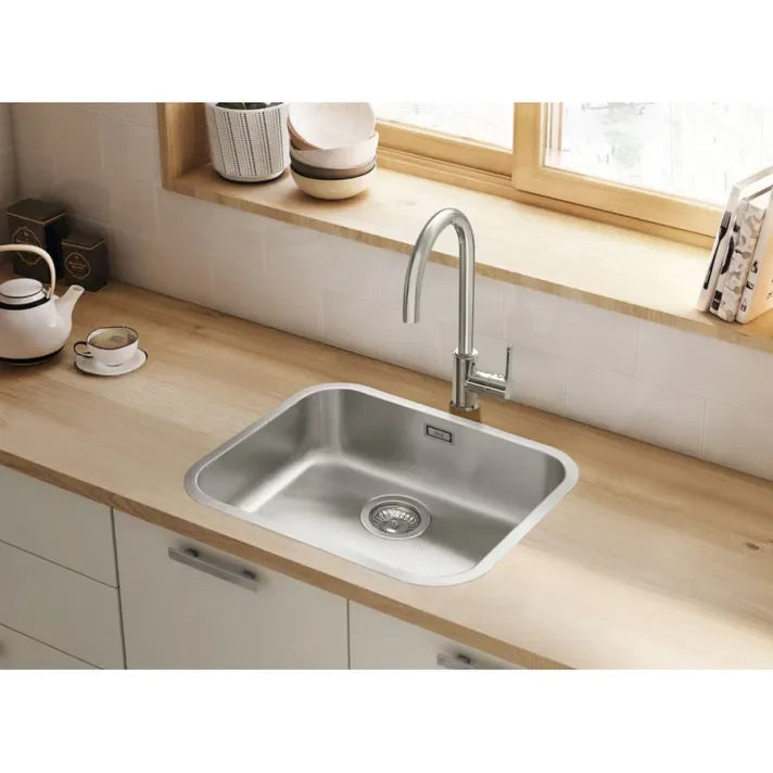 ROCA PORTO A870R10500 Fregadero sobre encimera hecho en acero inoxidable con diseño de una cubeta - MerkiMarket