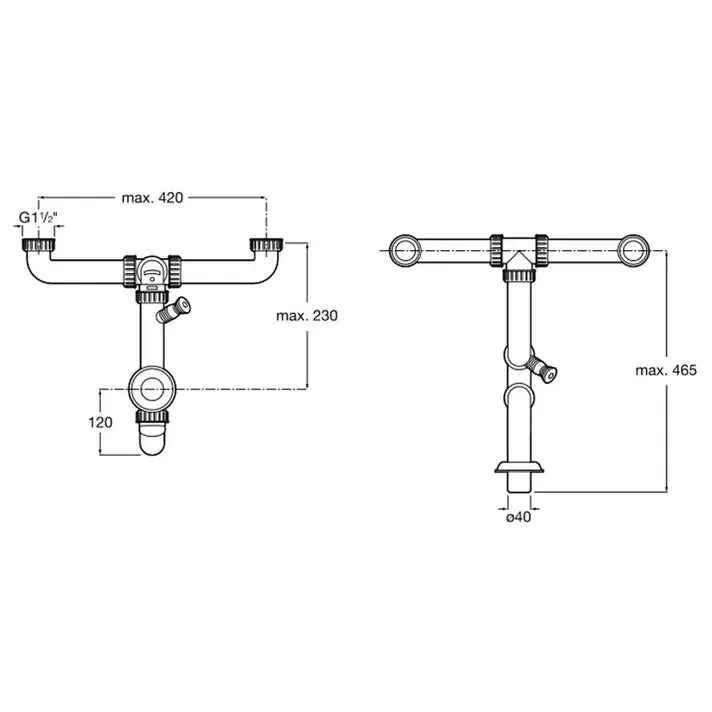 ROCA E A870420903 Fregadero con doble cubeta para instalación empotrada de 90 cm fabricado en acero inoxidable - MerkiMarket