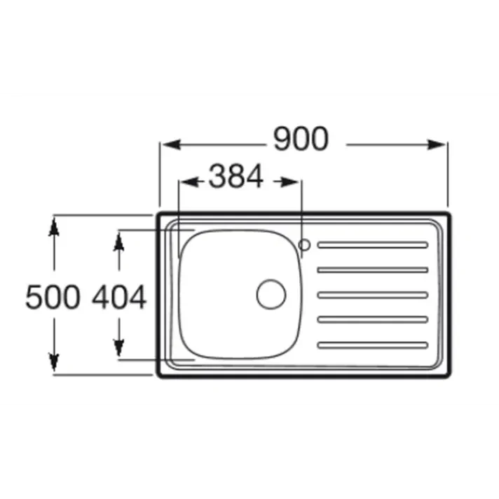 ROCA E A870H30901 Fregadero con escurridor a la derecha de 90 cm fabricado en acero inoxidable - MerkiMarket