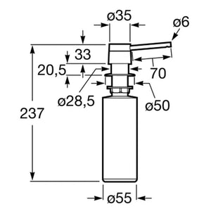 ROCA BERLIN A870B10400 Fregadero con forma cuadrada de 46 cm fabricado en acero inoxidable Berlín - MerkiMarket