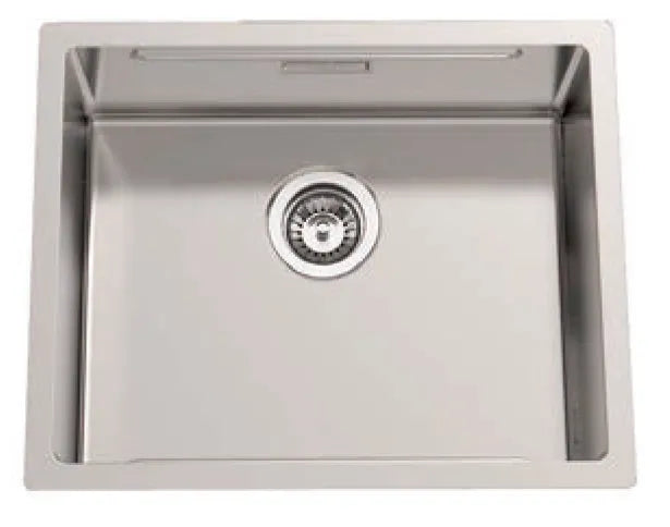 Fregadero de cocina de un seno de acero inoxidable sobre encimera Lux Step Class de Aquore 0