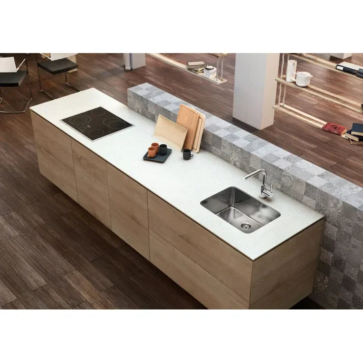 ROCA BERLIN A870B10550 Fregadero de acero inoxidable con diseño rectangular de 61 cm en acabado cromo Berlín - MerkiMarket