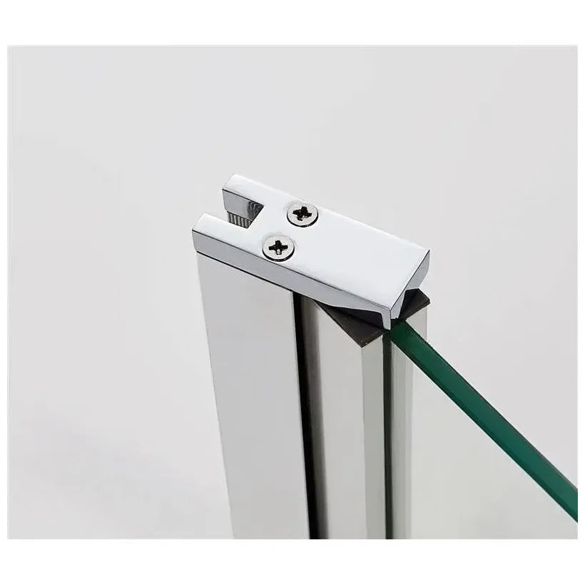 GME OPEN Divisória de chuveiro fabricada em vidro de 6 mm com painel frontal fixo e painel dobrável para a parede com abertura de 90°