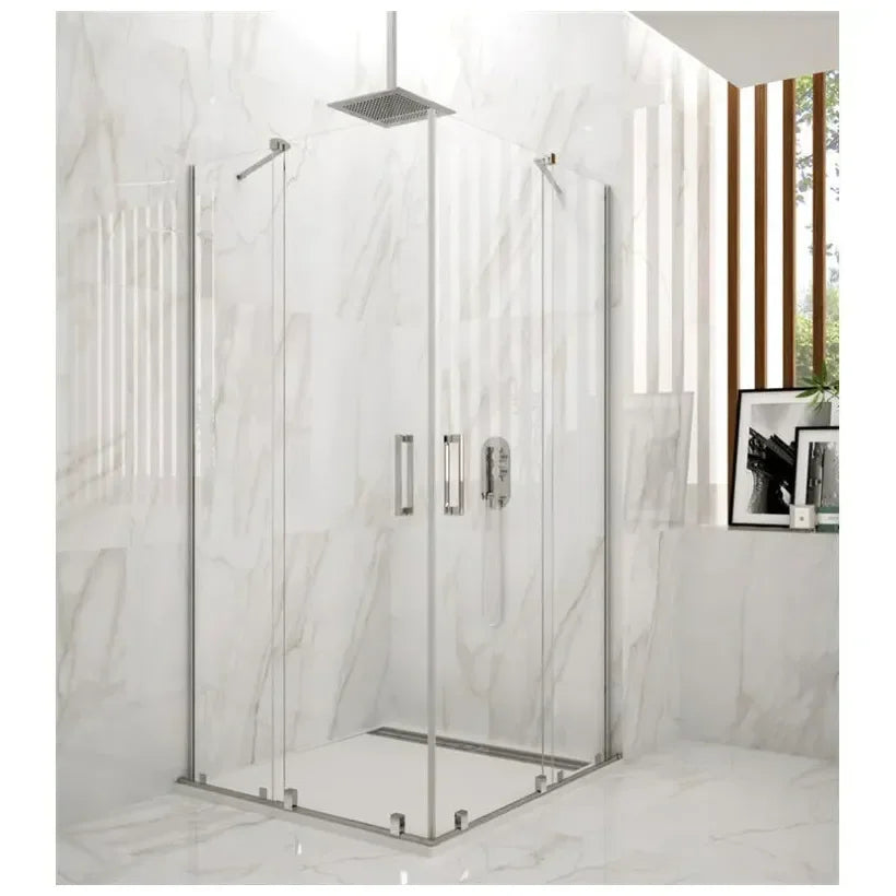 GME VITRO Paroi de douche angulaire avec 2 portes coulissantes et 2 portes fixes