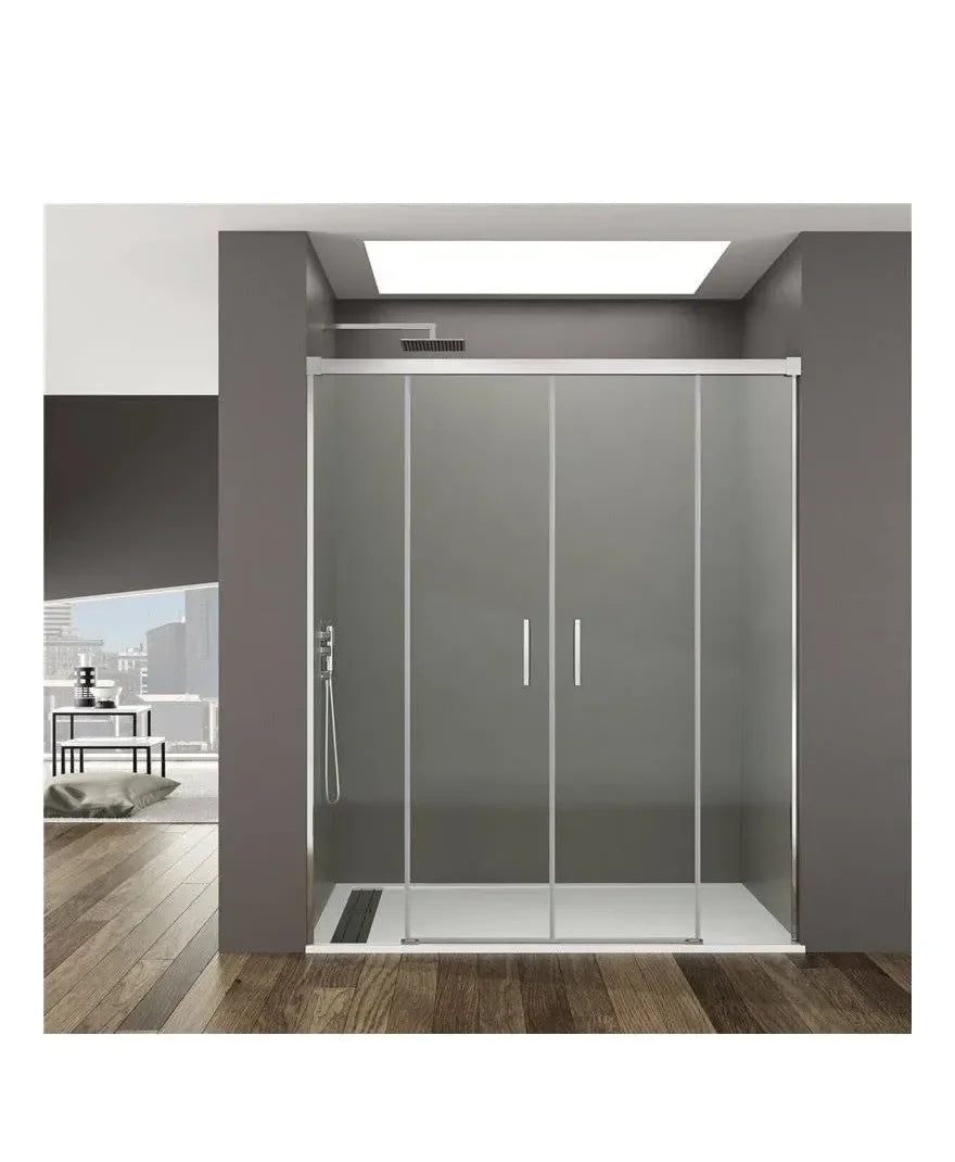 GME BASIC Paroi frontale avec portes coulissantes fabriquée en verre trempé de sécurité de 6 mm