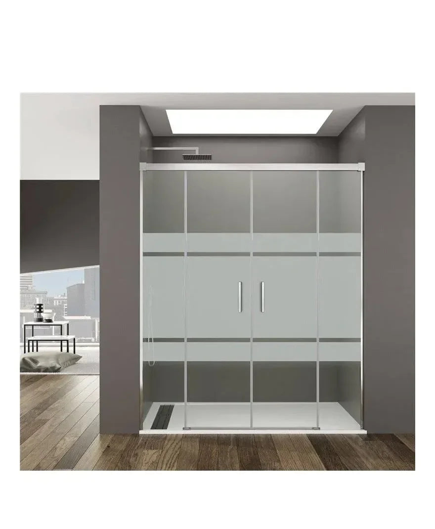 GME BASIC Paroi frontale de 2 portes coulissantes fabriquée en verre sérigraphié