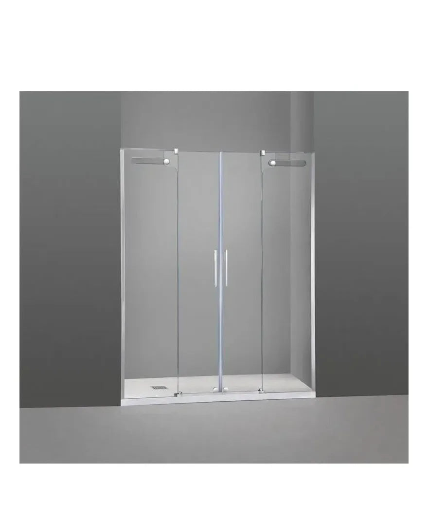 GME VETRUM Paroi frontale de 4 panneaux et 2 coulissants fabriquée en verre trempé de sécurité