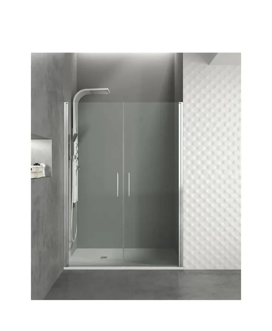 GME OPEN Paroi de douche frontale fabriquée en verre de sécurité avec 2 panneaux battants