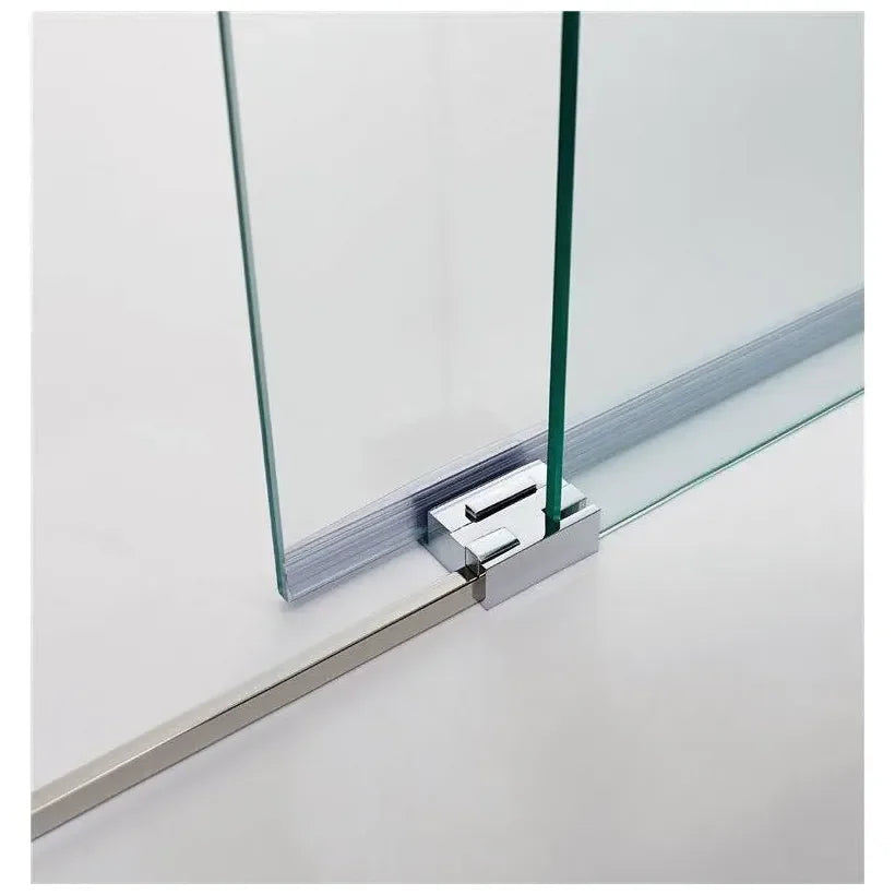 GME TEMPLE Paroi angulaire avec 1 porte coulissante fabriquée en verre trempé de sécurité de 6 mm