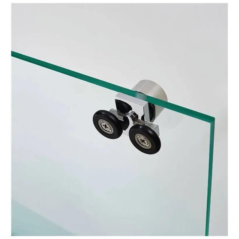 Mampara angular de 4 hojas y 2 correderas con perfilería y accesorios de acero Inoxidable de GME