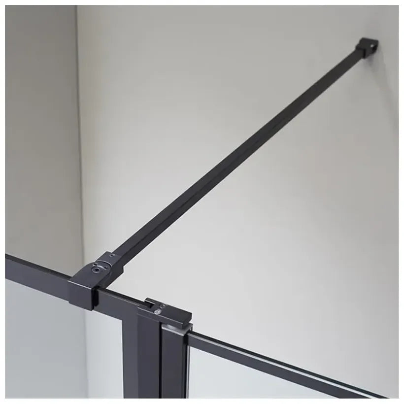 Mampara de ducha tipo frontal con 2 paneles fijo acabado negro mate de GME