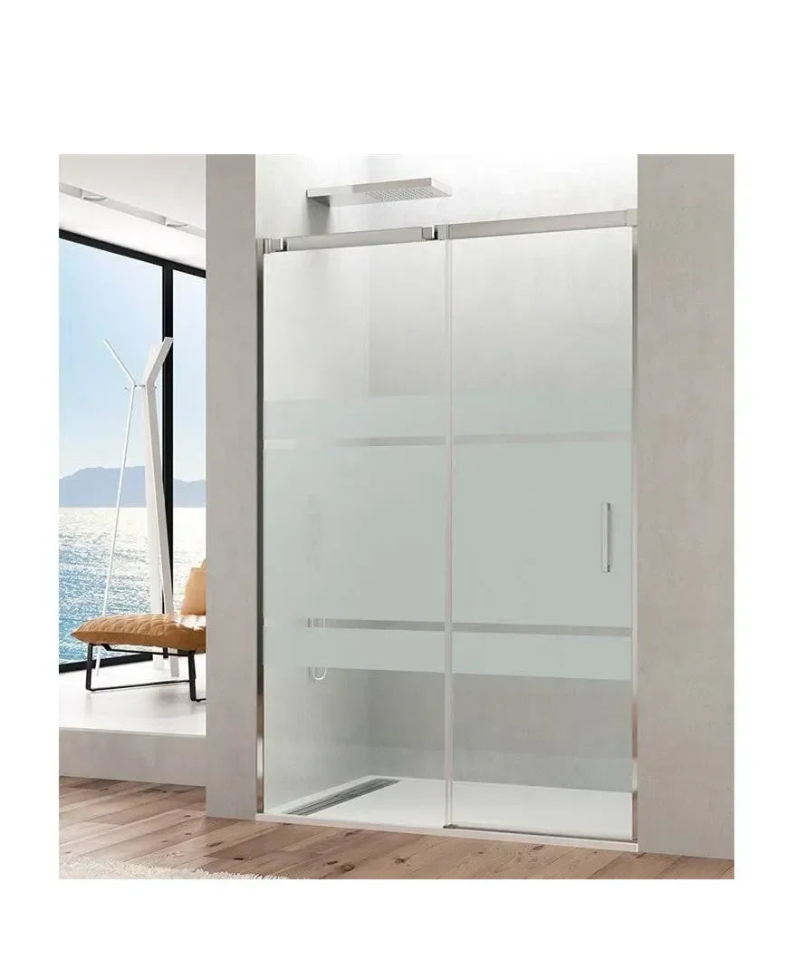 GME TEMPLE Paroi frontale coulissante avec verre sérigraphié avec motif Frost Plus