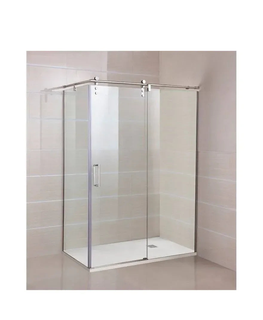 GME MOVING Paroi angulaire à porte coulissante fabriquée en verre trempé de sécurité de 8 mm