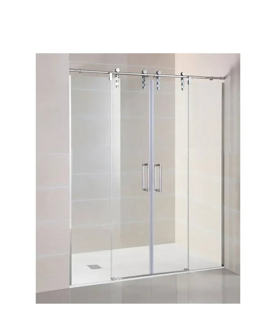 GME MOVING Paroi frontale avec 2 portes coulissantes fabriquée en verre trempé de sécurité de 8 mm