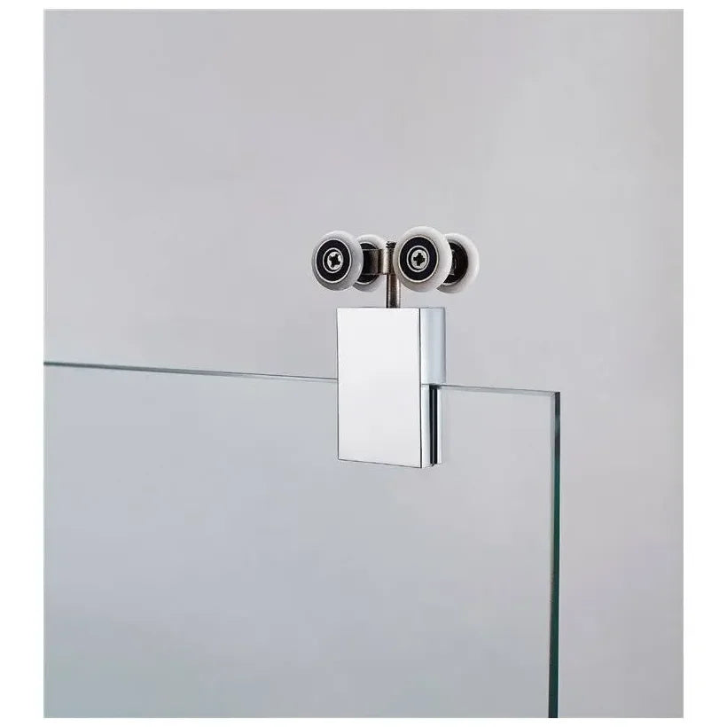 Mampara frontal con 1 hoja corredera en vidrio serigrafiado de GME