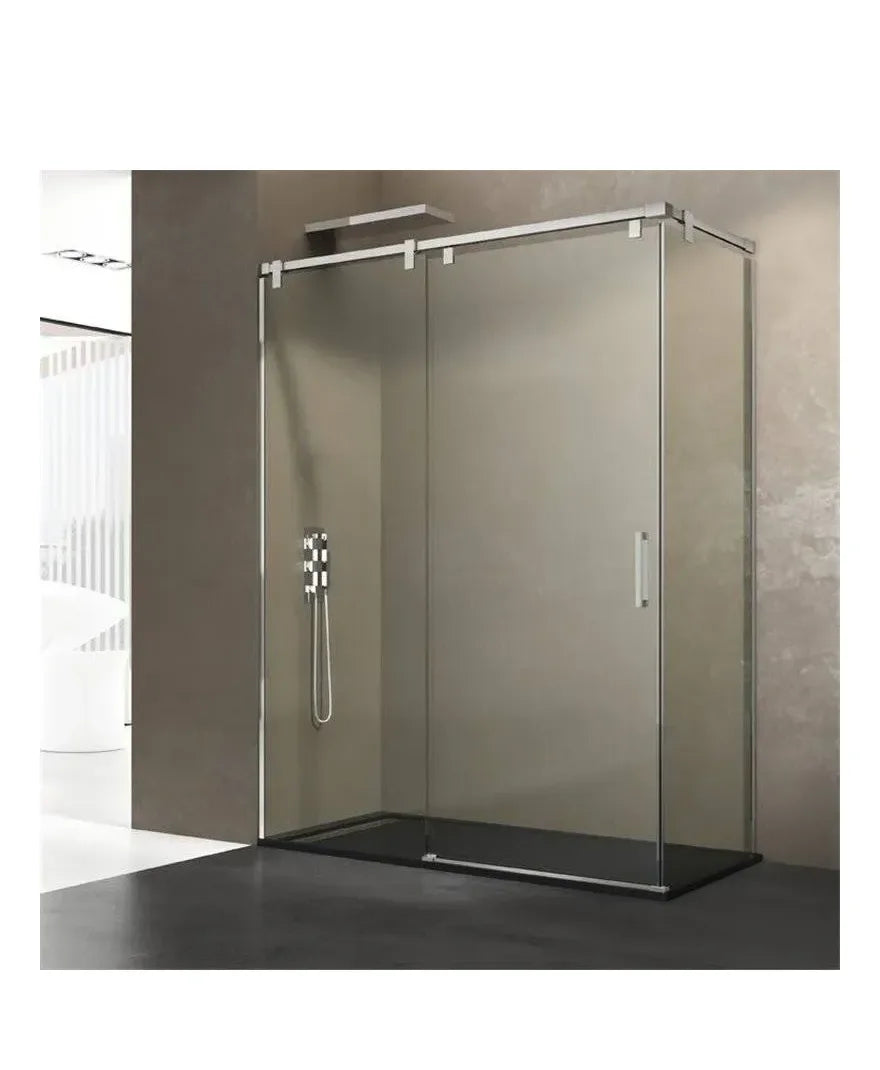 GME FUTURA Paroi angulaire avec 1 porte coulissante fabriquée en verre trempé de sécurité