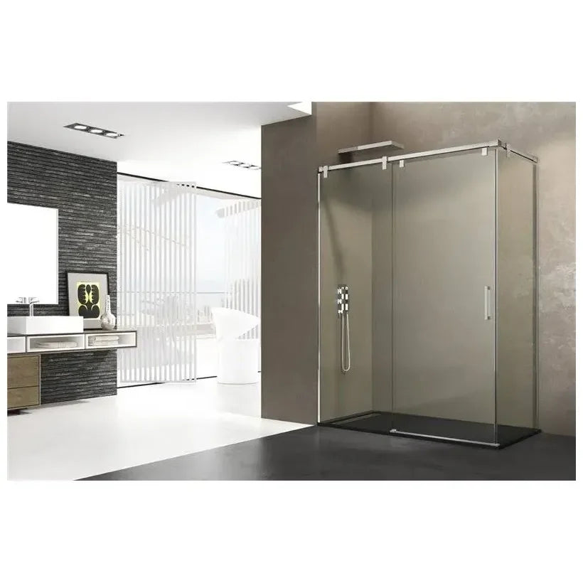 GME FUTURA Paroi angulaire avec 1 porte coulissante fabriquée en verre trempé de sécurité