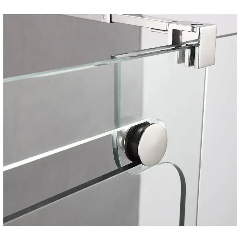 Mampara frontal corredera con perfil fabricado en acero inoxidable de GME