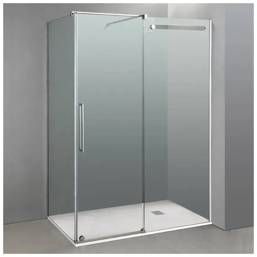 Mampara angular para ducha con hoja corredera fabricada en en vidrio templado de seguridad de GME