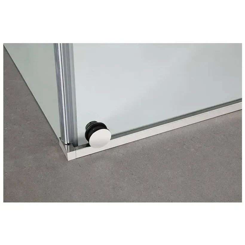 Mampara frontal corredera con perfil fabricado en acero inoxidable de GME