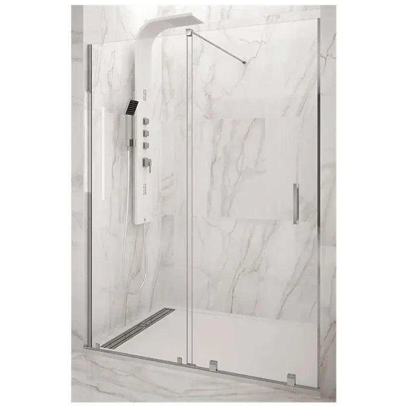 GME VITRO Paroi frontale avec 1 porte coulissante et 1 panneau fixe de 95 à 180 cm de large