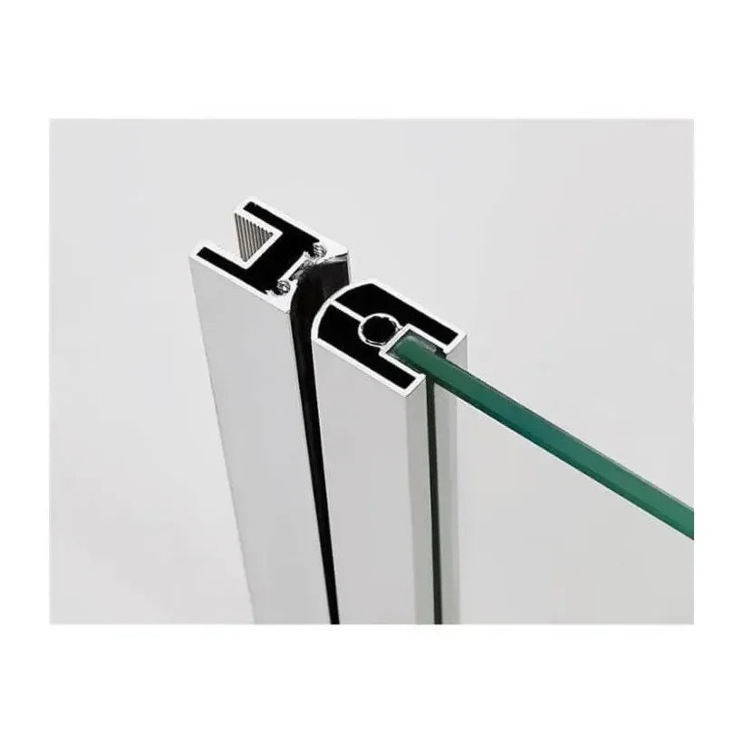 GME Open Black Paroi de douche frontale fabriquée en verre de 6 mm avec une porte battante et une fixe