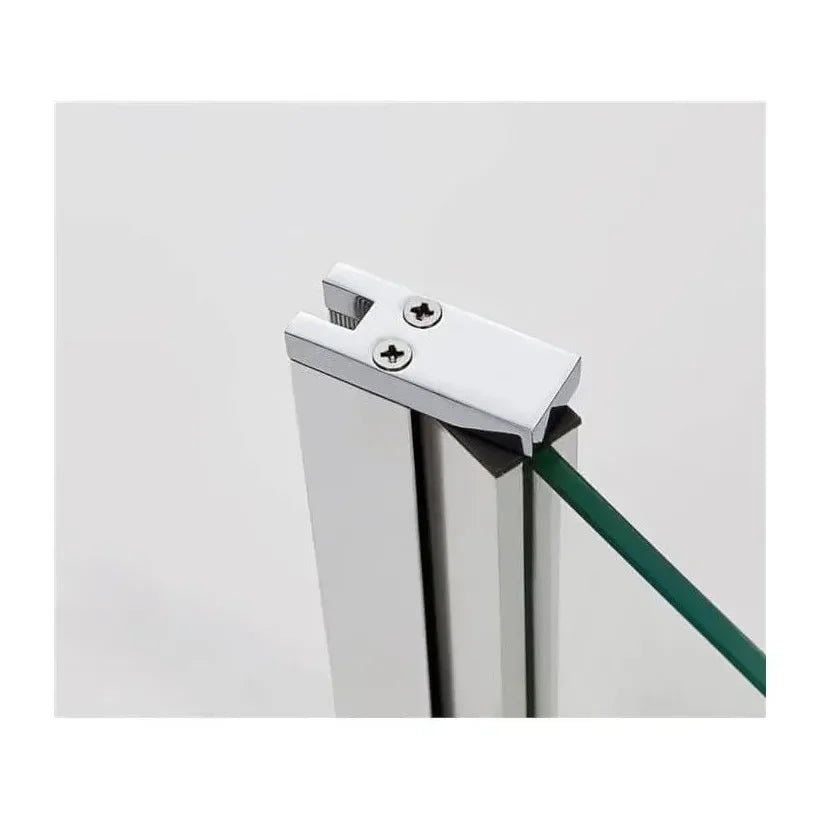 GME Open Black Paroi de douche frontale fabriquée en verre de 6 mm avec une porte battante et une fixe