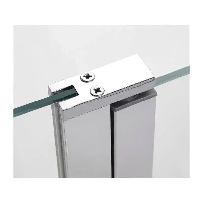 GME Open Black Paroi de douche frontale fabriquée en verre de 6 mm avec une porte battante et une fixe