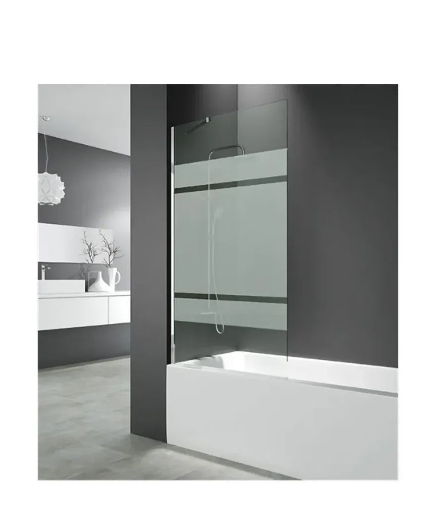 GME SCREEN Mampara de baignoire de type frontal avec une vitre fixe sérigraphiée