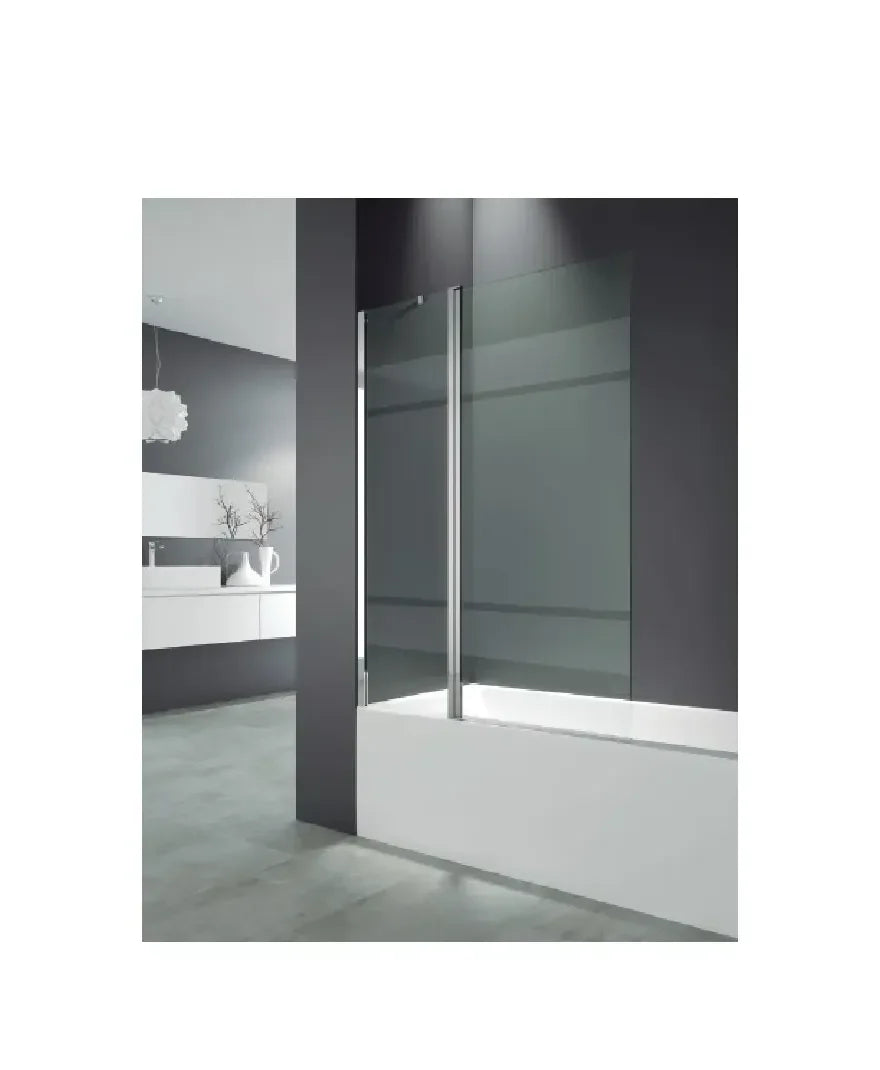 GME OPEN Paroi frontale pour baignoire avec un panneau fixe et un panneau battant décoré