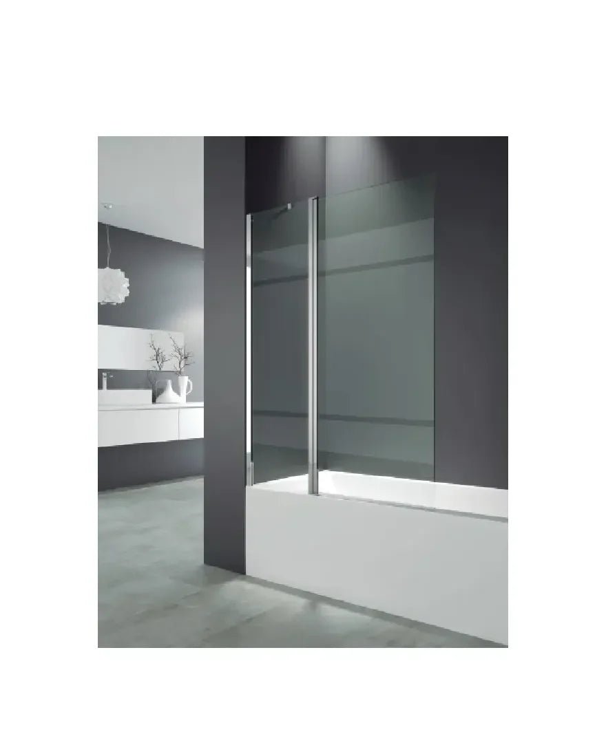 GME OPEN Paroi frontale pour baignoire avec un panneau fixe et un panneau battant décoré