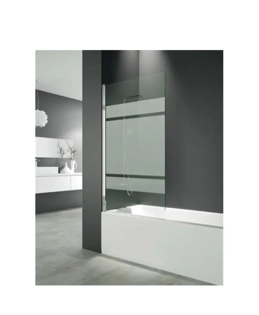 GME OPEN Paroi battante de type frontal pour baignoire avec décor Frost Plus de 85 cm de largeur