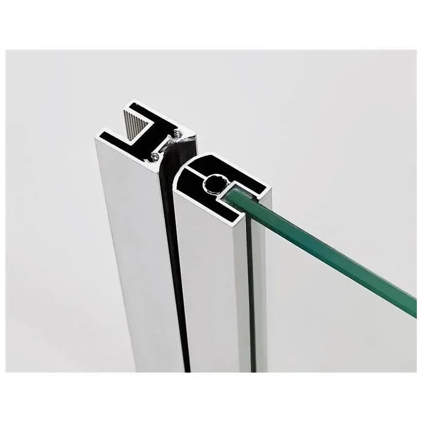 Mampara abatible de tipo frontal para bañera con decorado Frost Plus de 85 cm de ancho de GME