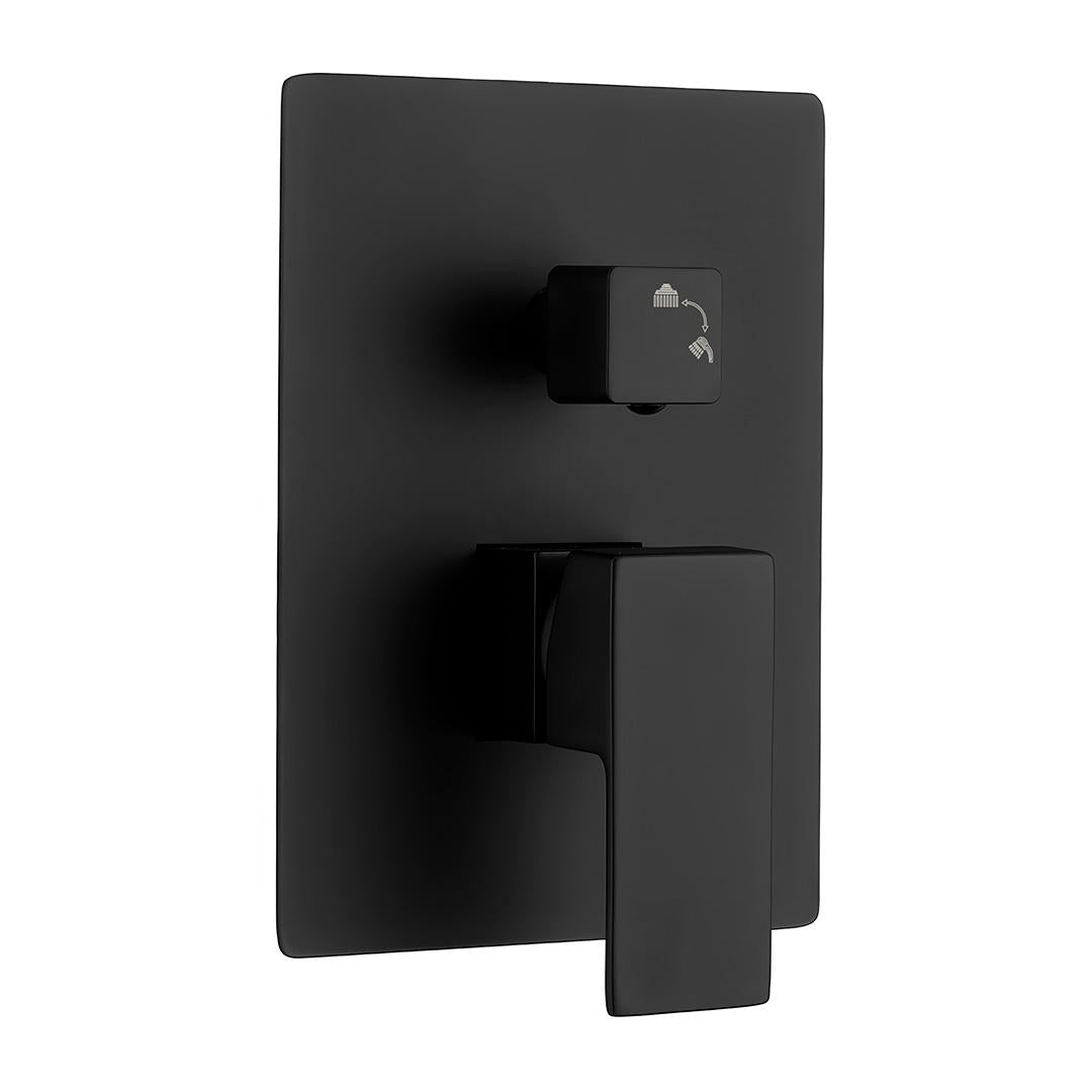 Griferia para bañera empotrada cuadrada monomando con cascada negro mate Tajo de Valaz 4