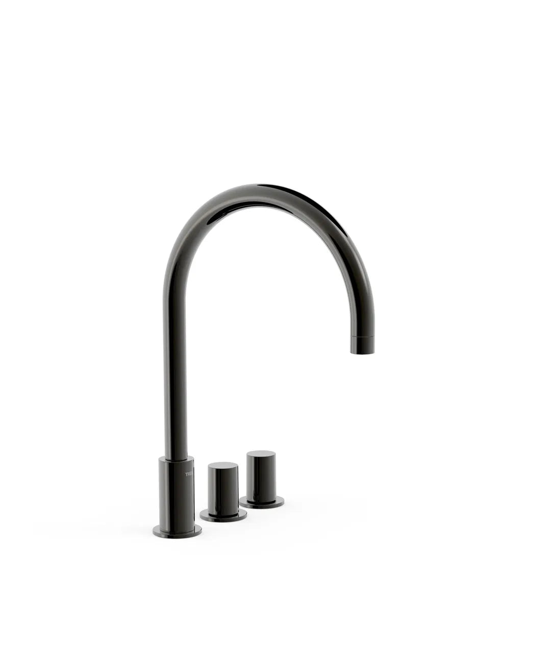 Grifo bimando de repisa en negro metalizado para lavabo instalación libre Study Tres 0