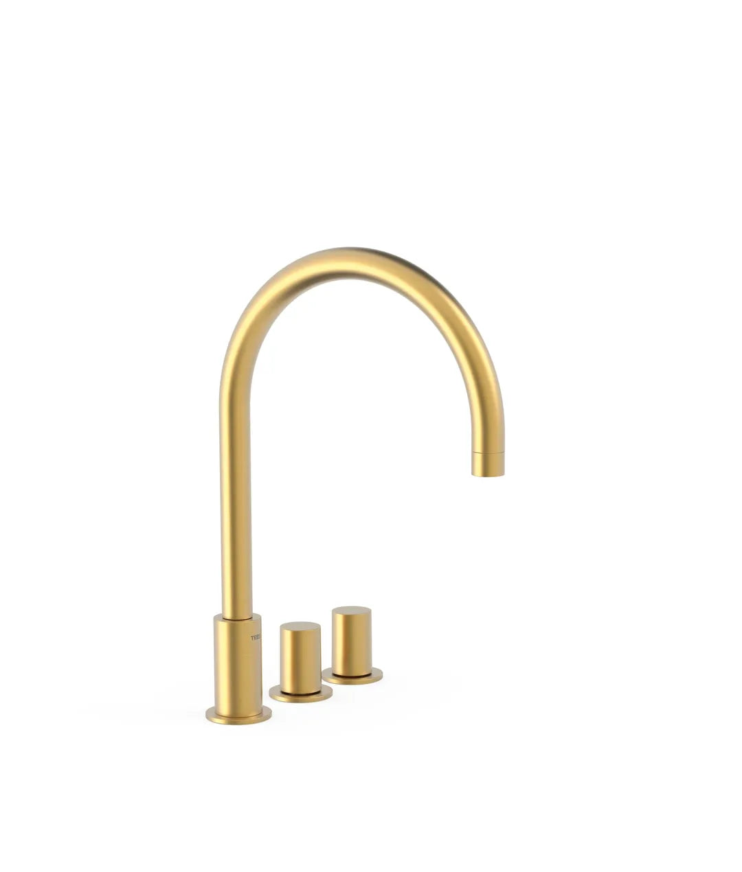Grifo bimando de repisa para lavabo instalación libre acabado oro mate 24K Study Tres 0