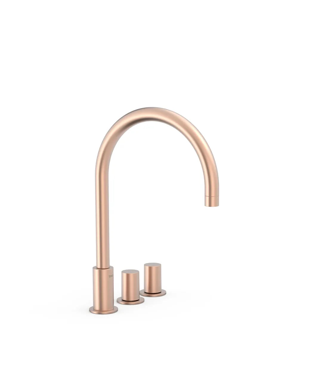 Grifo bimando de repisa y de instalación libre de latón con acabado oro rosa mate STUDY COLORS TRES 0