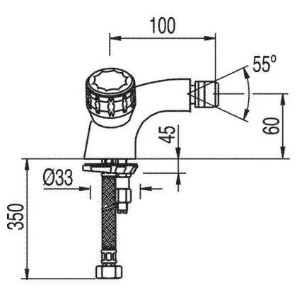 Grifo bimando para bidé de latón con acabado cromado Ese-23 Basic TRES 1