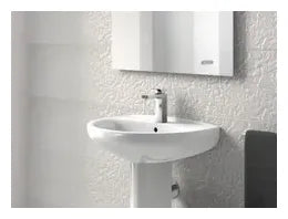 Grifo compacto de lavabo con desagüe click clack acabado cromado L90 Roca 1