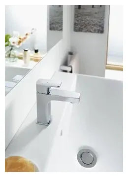 Grifo con monomando de lavabo con desagüe automático de 15,1 cm acabado cromado L90 Roca 1