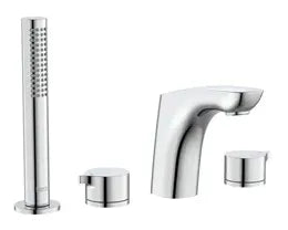 Grifo corto para instalación sobre repisa de baño y ducha con acabado en cromo Insignia Roca 0