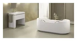 Grifo de bañera de pie con manijas acabado greige Baia Armani Roca 3